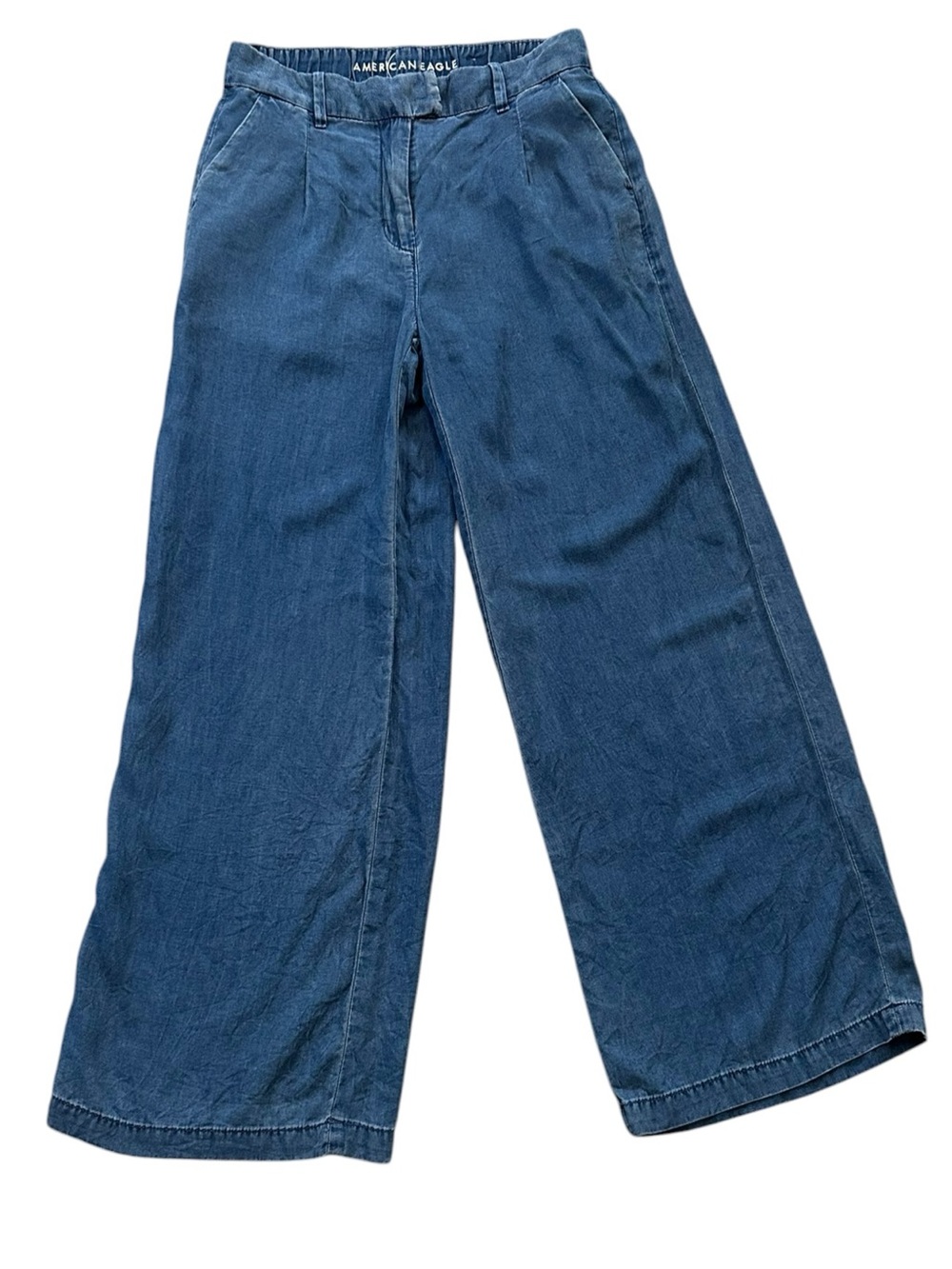 AMERICAN EAGLE lightweight denim wide leg trousers size 2 regular